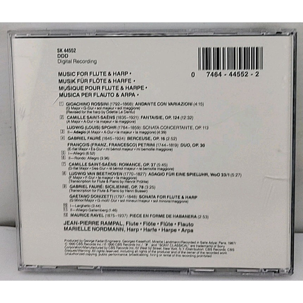 Music for Flute & Harp by Rampal / Nordmann (CD, 1990)