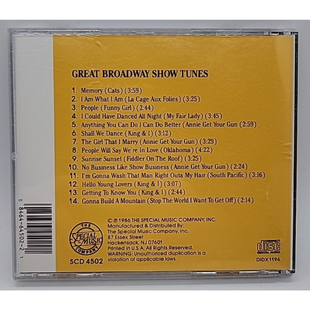 Great Broadway Show Tunes by New York Theatre Orchestra & Chorus (CD, Special)
