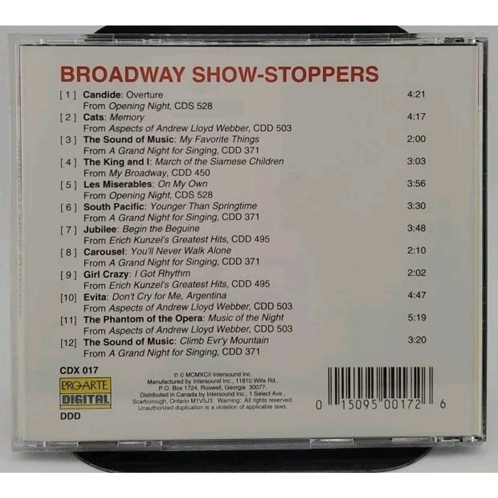 Broadway Show-Stoppers CD