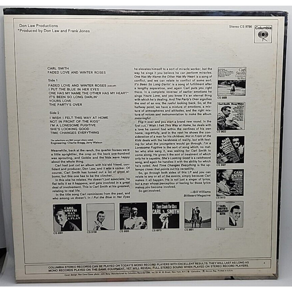 Faded Love And Winter Roses Carl Smith (Record)