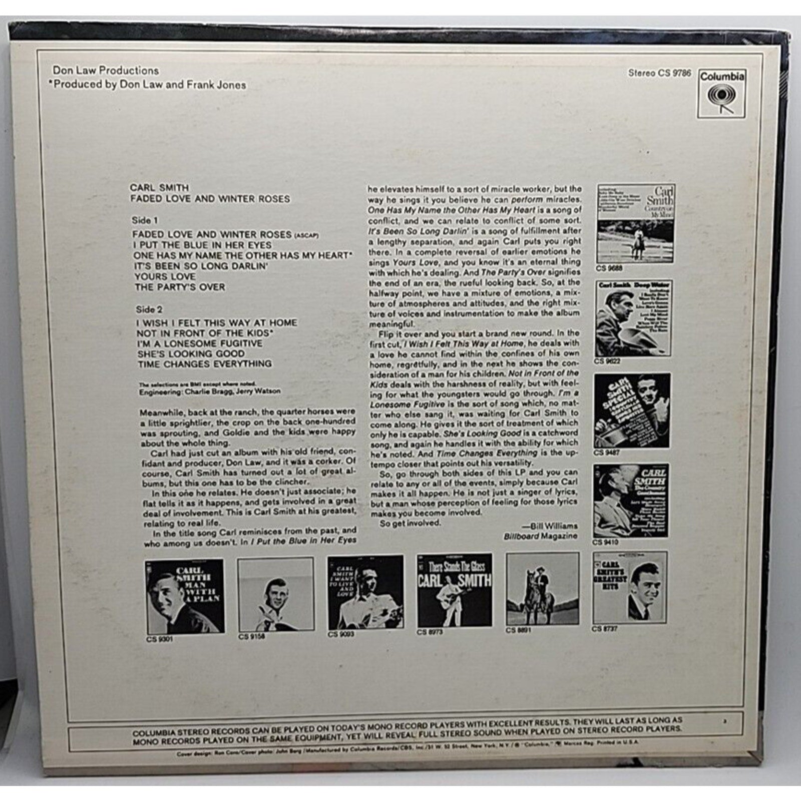 Faded Love And Winter Roses Carl Smith (Record)