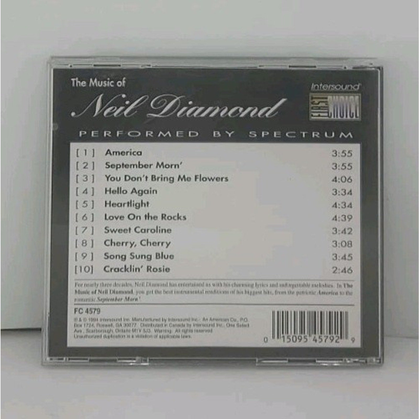 Music of Neil Diamond by Spectrum (CD, 1995)