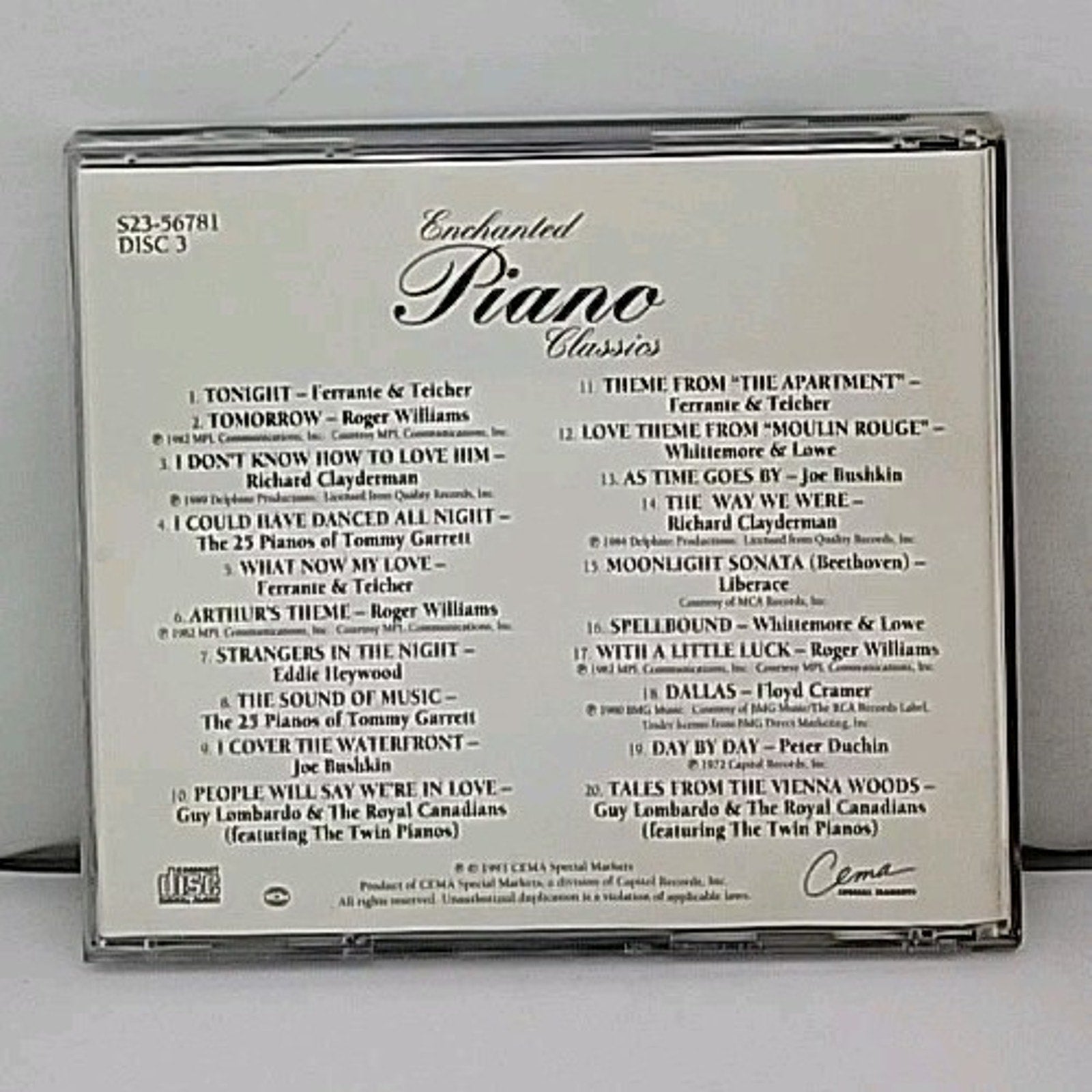 Enchanted Piano Classics 3-CD Set 1993 CEMA Special Markets Classical