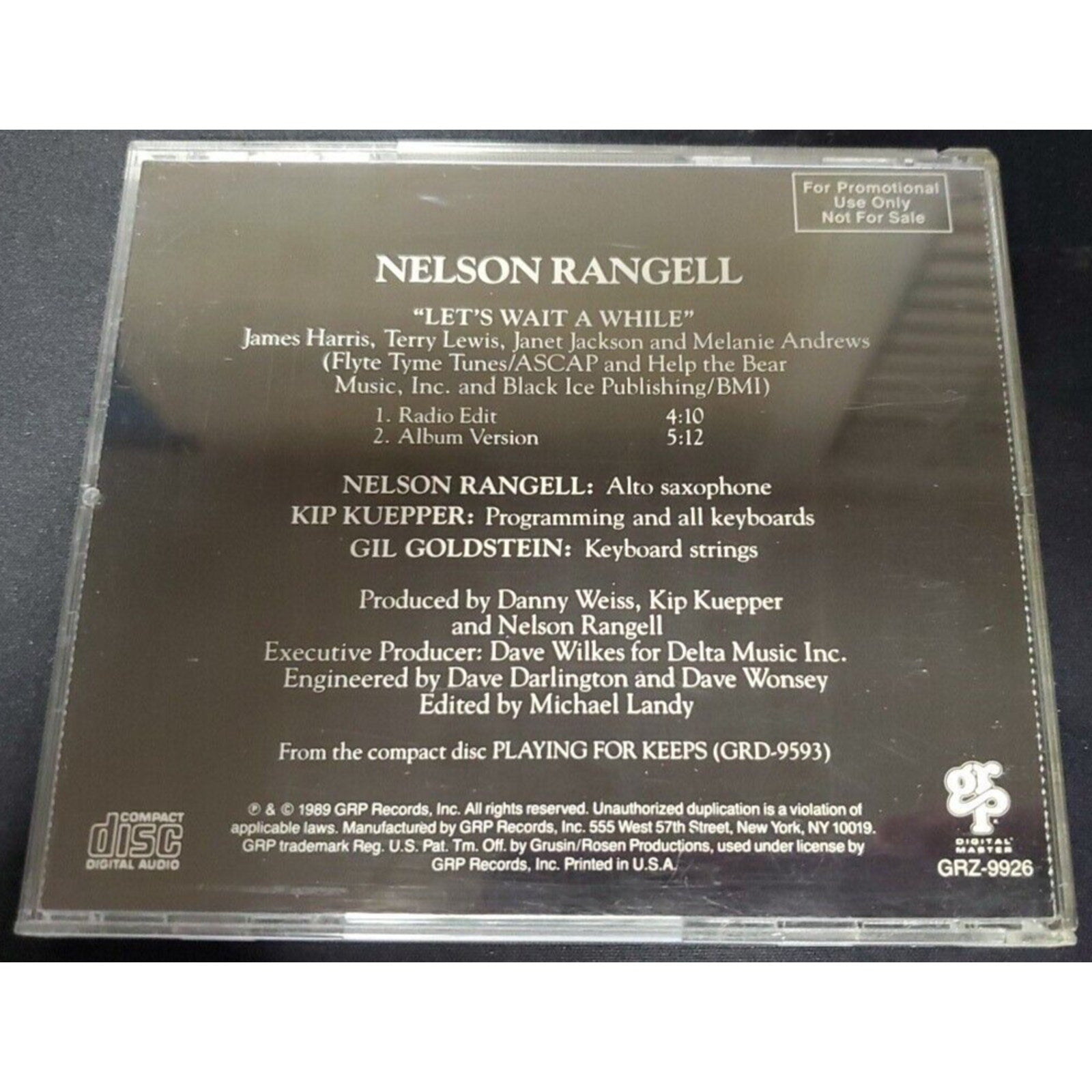 Nelson Rangell Let's Wait A While (CD) PROMO