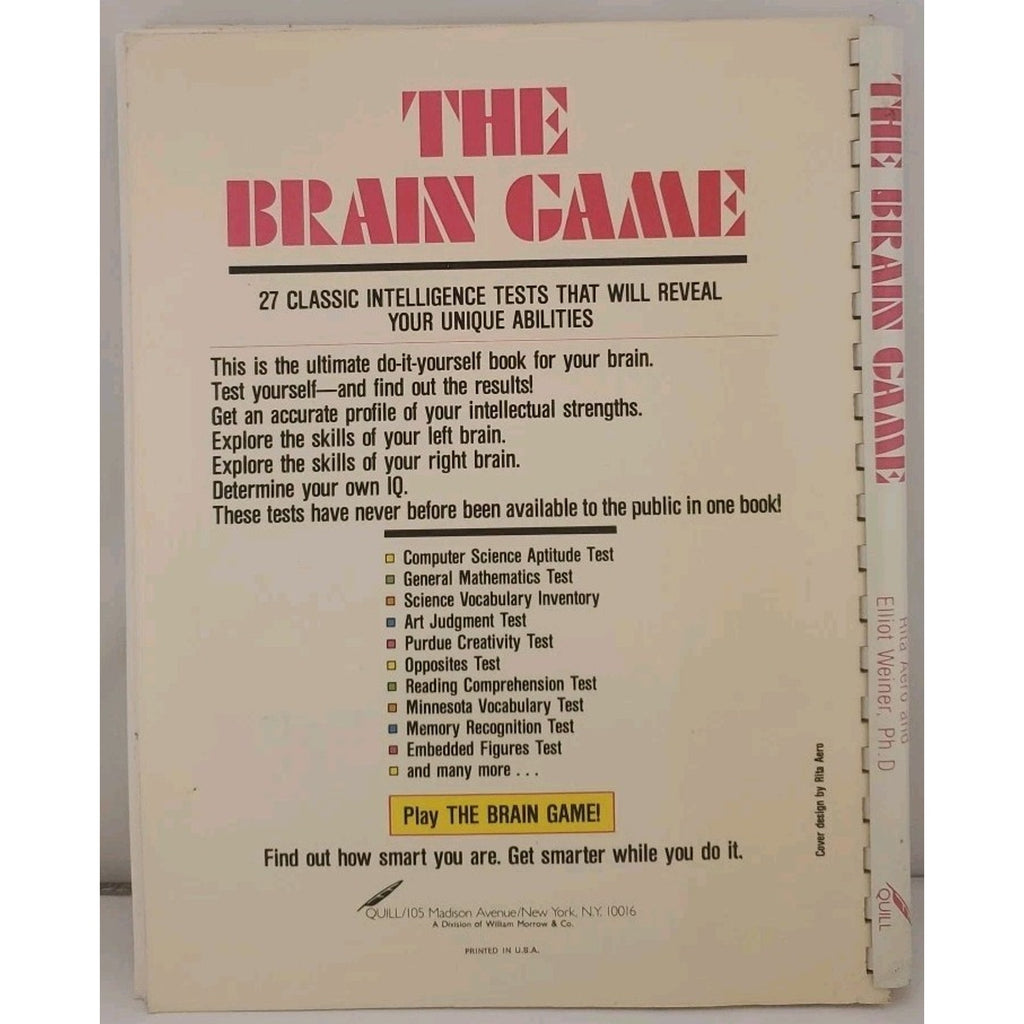 The Brain Game Rita Aero, Elliot Weiner Paperback