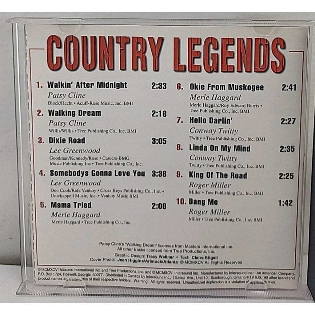 Country Legends [Intersound] by Various Artists (CD, Mar-1996, Intersound)