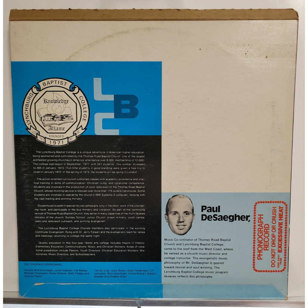The Lynchburg Baptist College Chorale – I Want The World To Know (Vinyl)