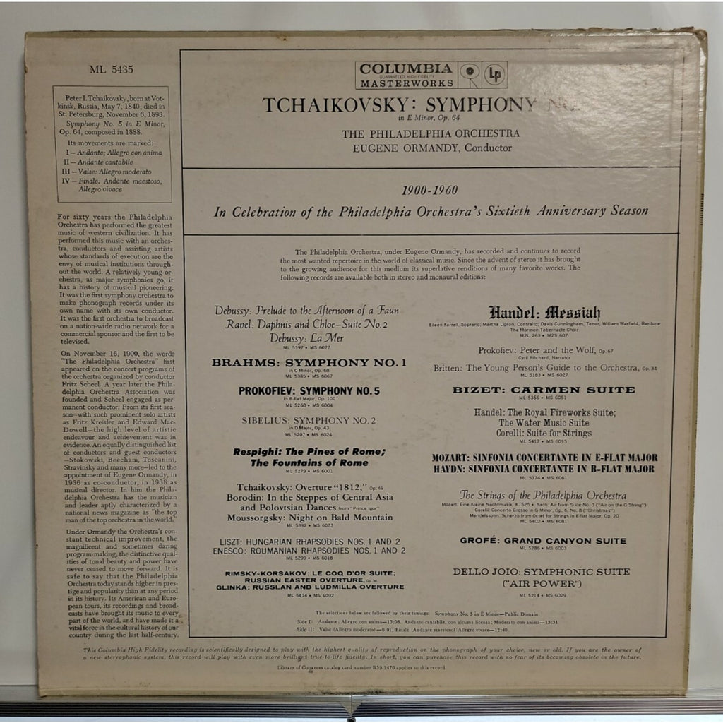 Eugene Ormandy Conducts The Philadelphia Orchestra / Tchaikovsky – Symphony No.5