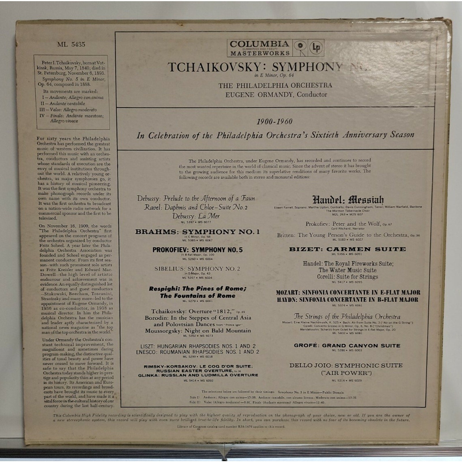Eugene Ormandy Conducts The Philadelphia Orchestra / Tchaikovsky – Symphony No.5