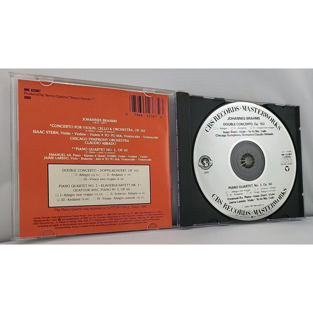 Double Concerto Piano Qrt #3 by J. Brahms (CD, 1990)