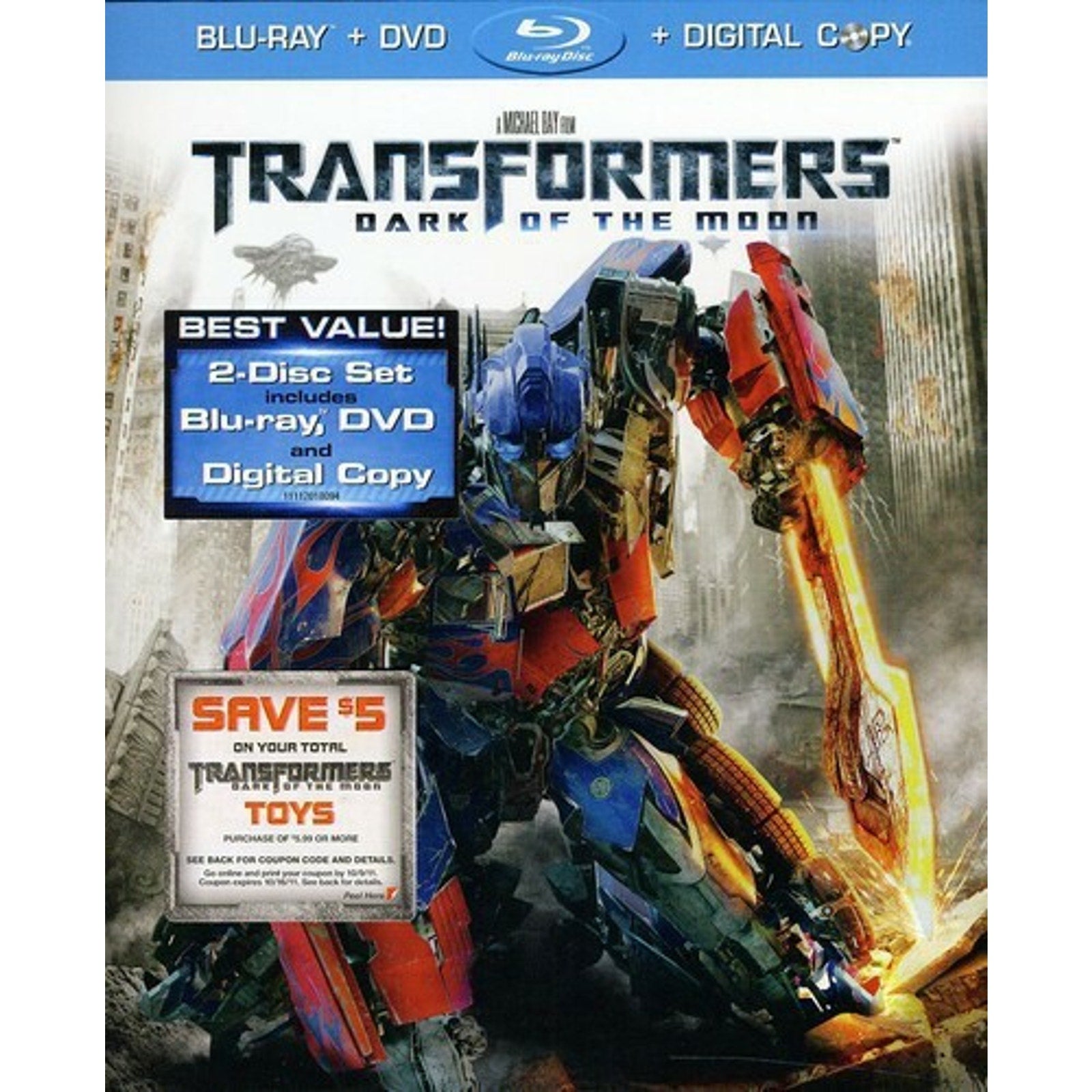 Transformers: The Dark of the Moon (Blu-ray, 2011) missing dvd