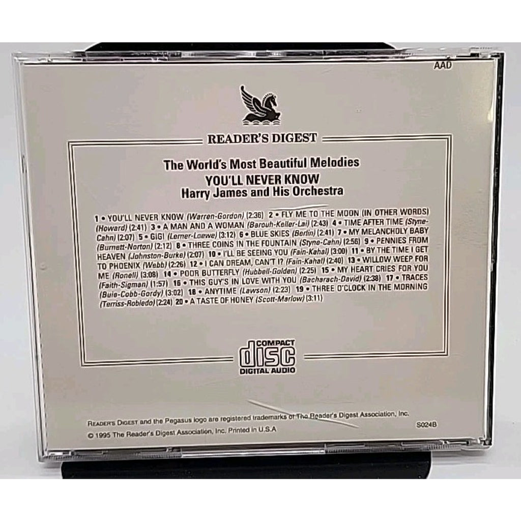 Harry James and His Orchestra You'll Never Know CD Reader's Digest