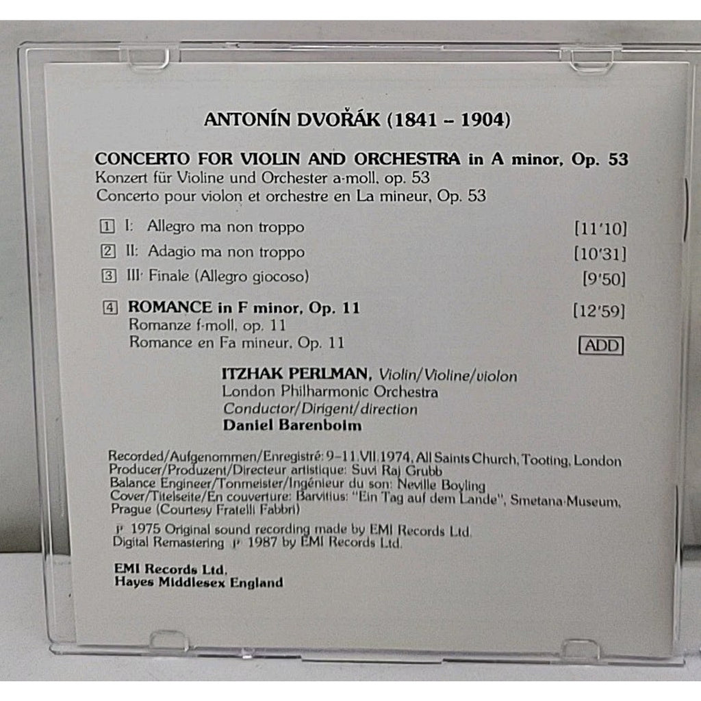 Dvorak: Violin Concerto Romance: Perlman - Audio CD