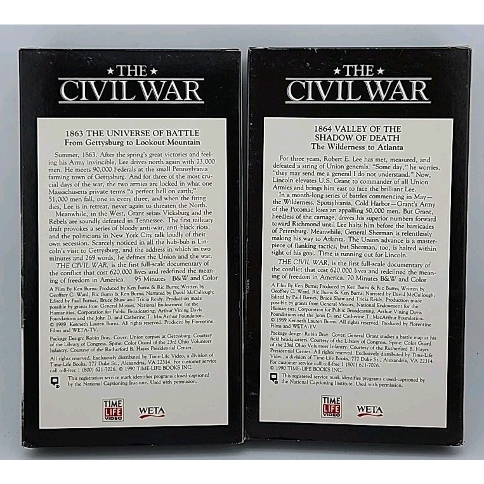 The Civil War Set Of 9 VHS Tapes 1861-1865 By Ken Burns Time Life Video