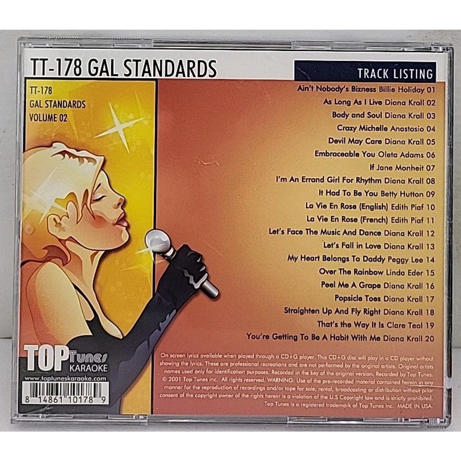 Gal Satndards Volume 2 CD Karaoke Gal Standards 20 Songs