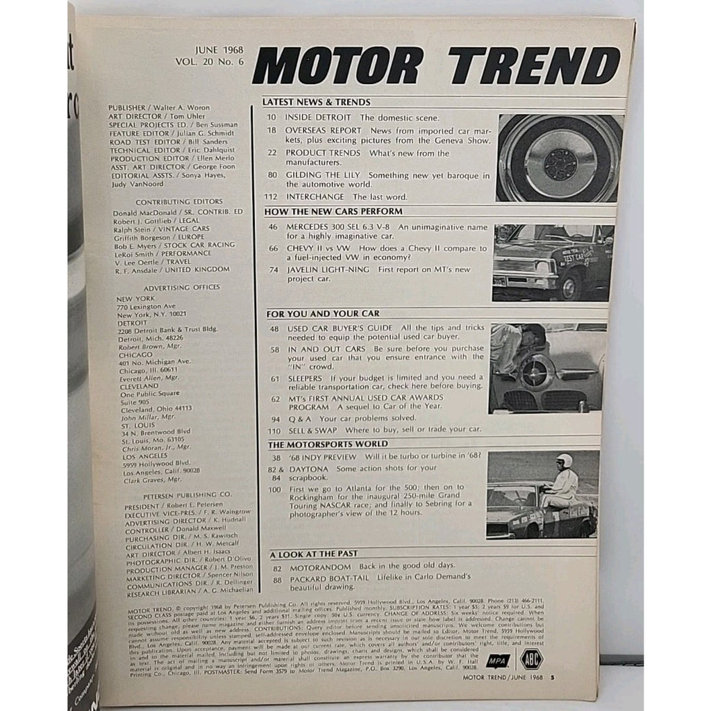 Motor Trend Magazine - June 1968 - Vol. 20 No. 6