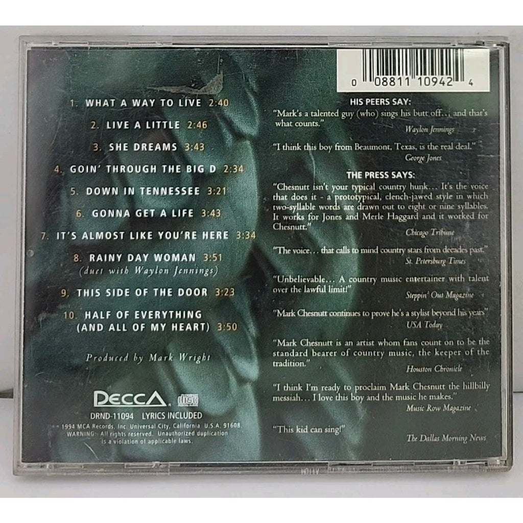 Mark Chesnutt - What a Way to Live (CD, 1994, MCA)