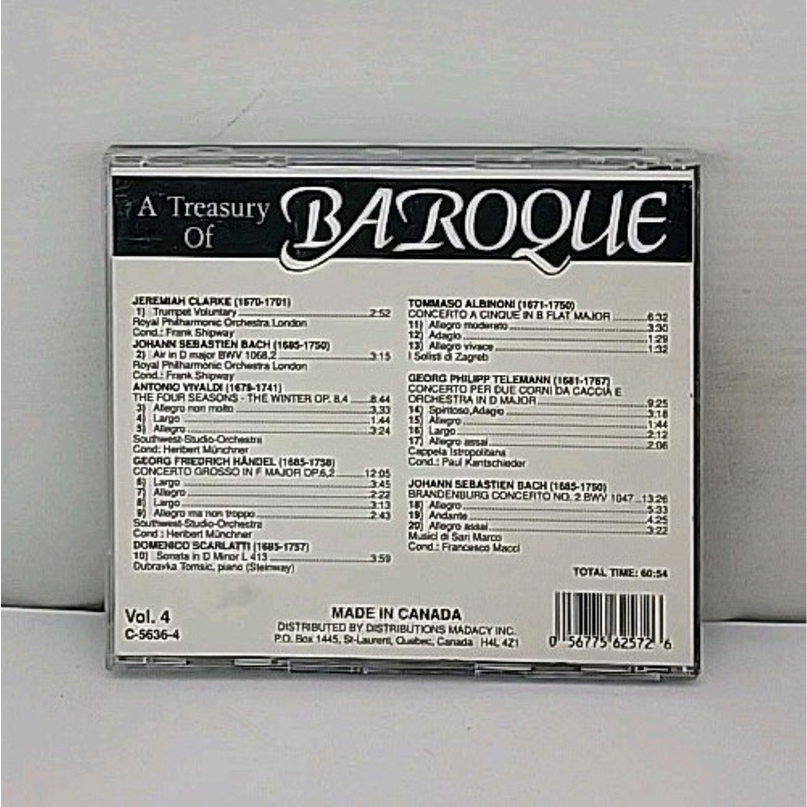 A Treasury of Baroque Vol. 4 Classical Music CD