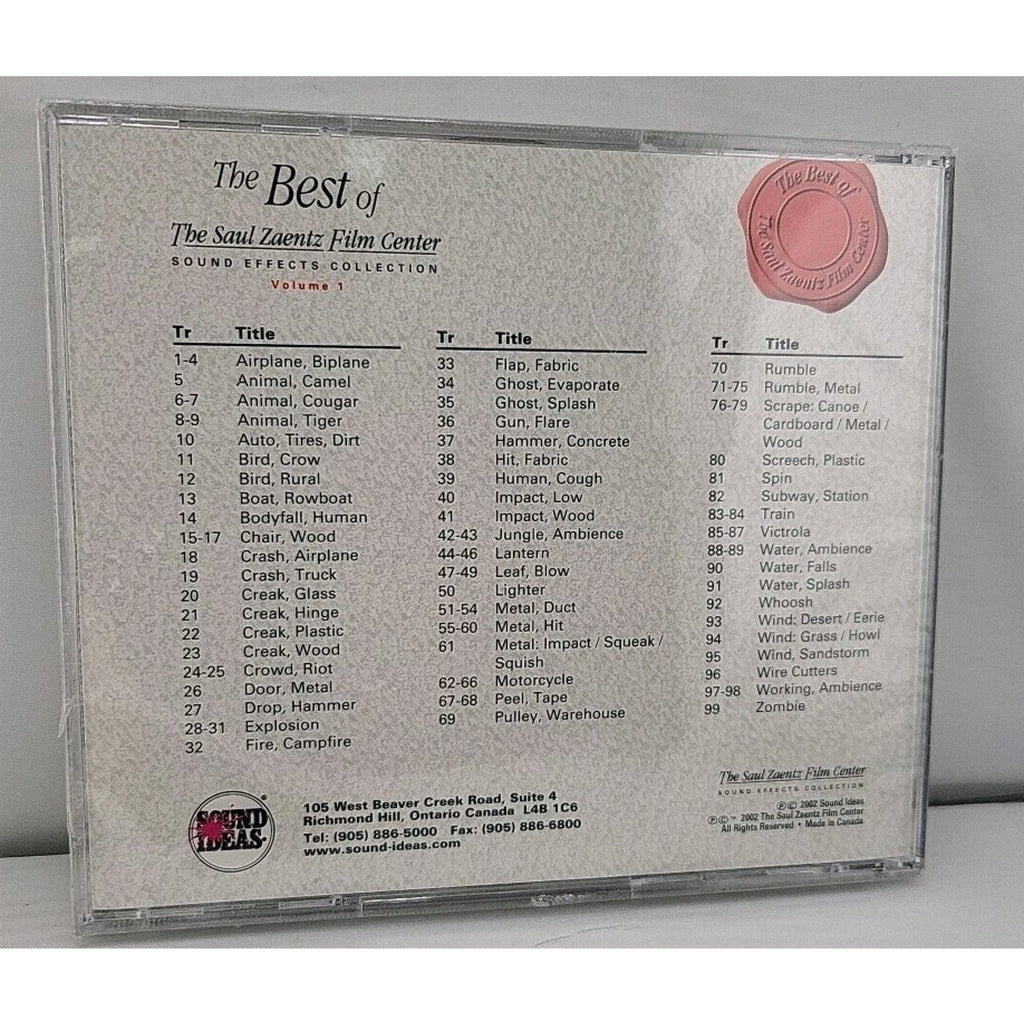 The Best Of The Saul Zaentz Film Center - Sound Effects Collection Vol. 1 CD NEW