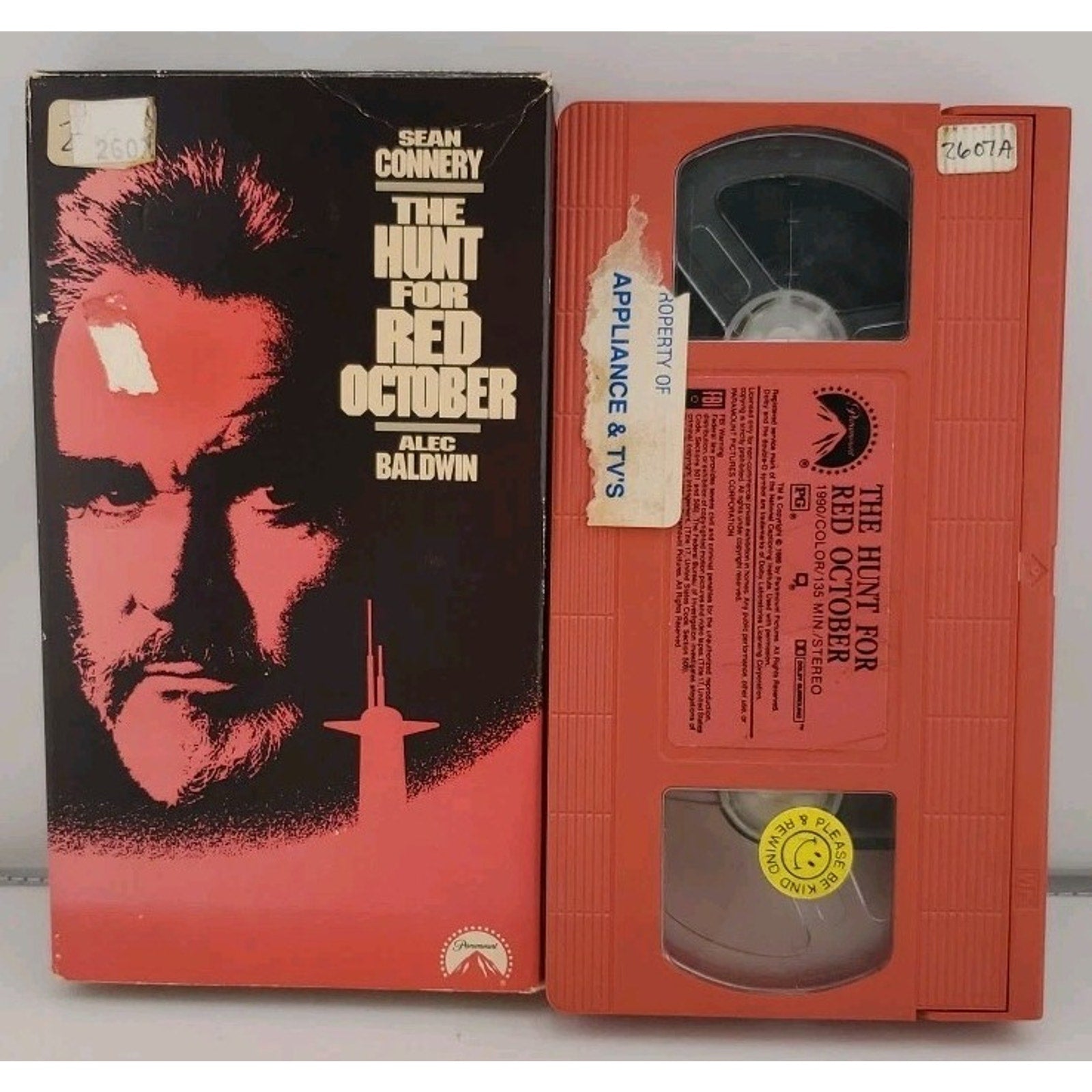 The Hunt for Red October (VHS, 1990) Red Cassette