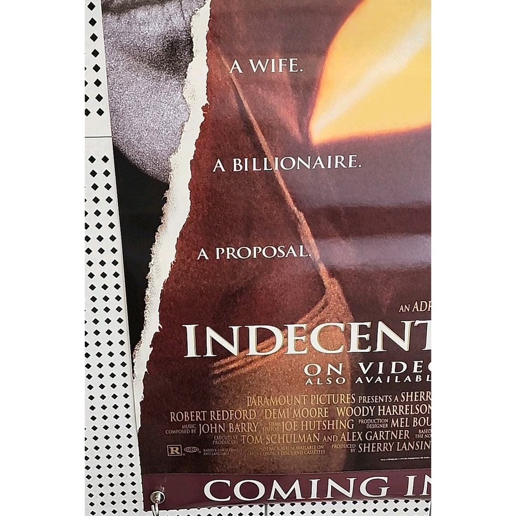 Indecent Proposal 1993 Movie Poster 27x40 Film Demi Moore SS