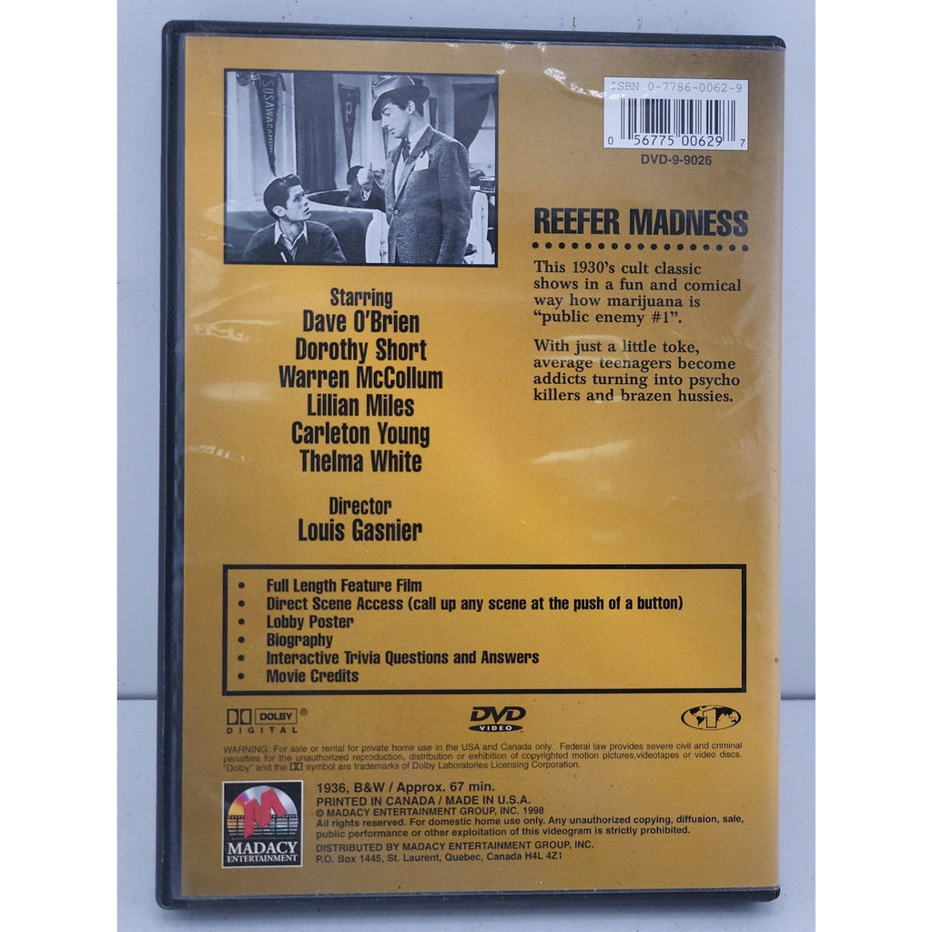 Reefer Madness (DVD, 1936)