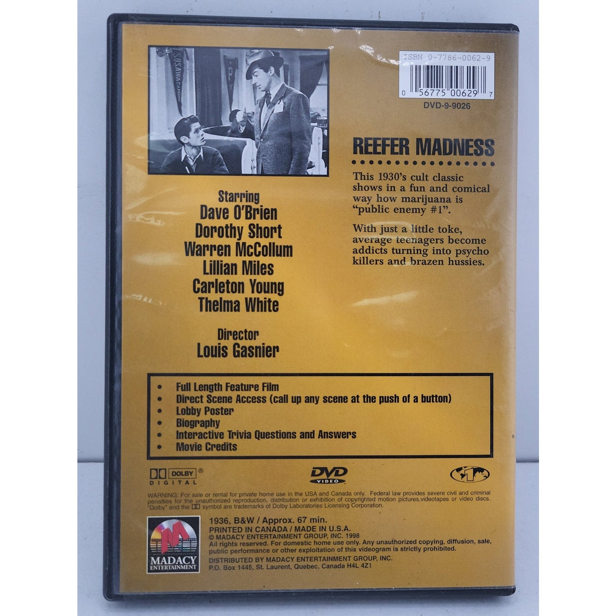Reefer Madness (DVD, 1936)