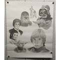 Star Wars Print Litho Sketch 20X24" Dated 96 By S. Lindstrom 8 Characters