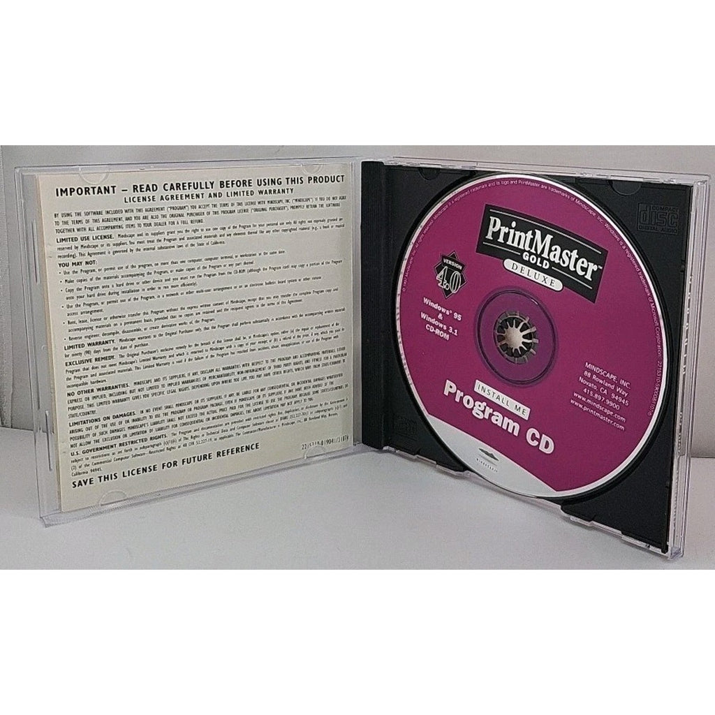 PrintMaster Gold Deluxe 4.0 Program CD