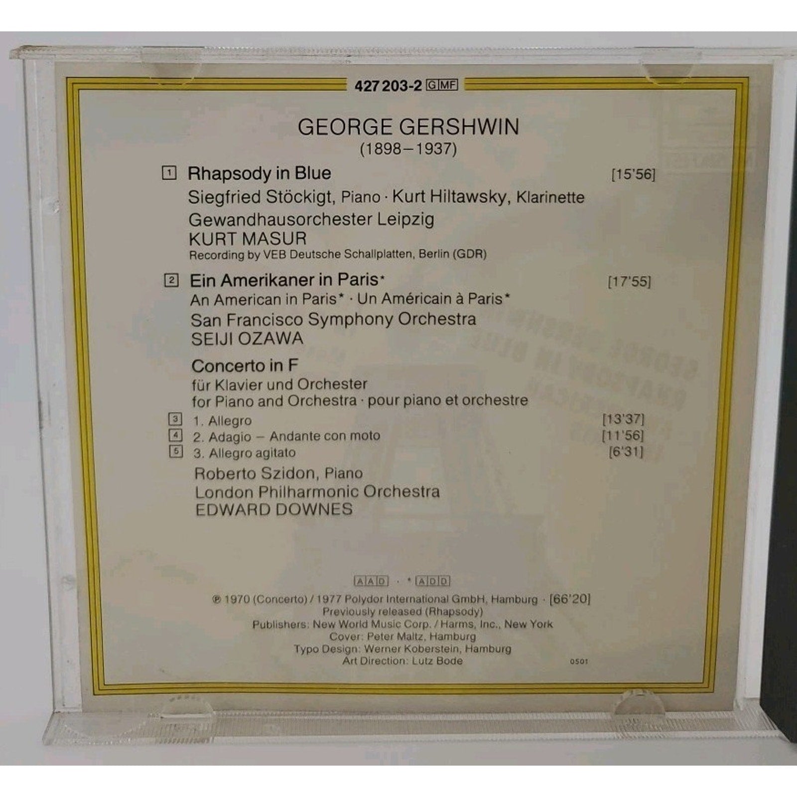 Gershwin Rhapsody In Blue An American In Paris (CD)