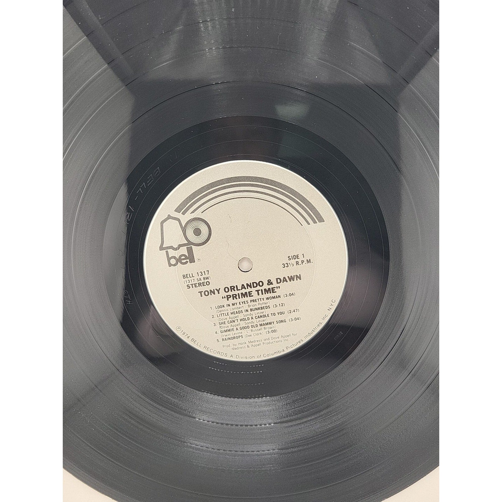 Tony Orlando and Dawn Prime Time Vinyl Record Album Bell 1974