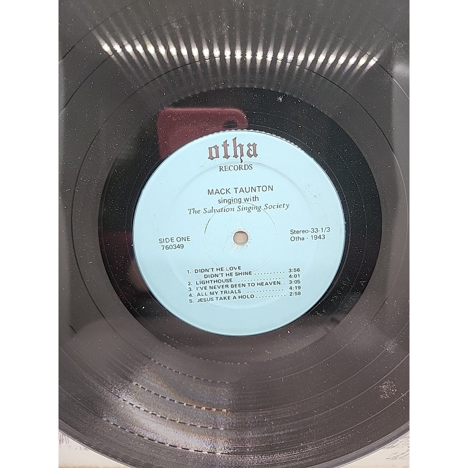 Mack Taunton Singing With The Salvation Singing Society (Record)