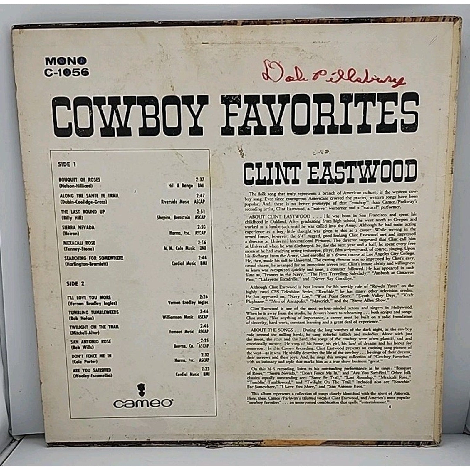 Rawhide's Clint Eastwood Sings Cowboy Favorites by Eastwood, Clint (Record, ...