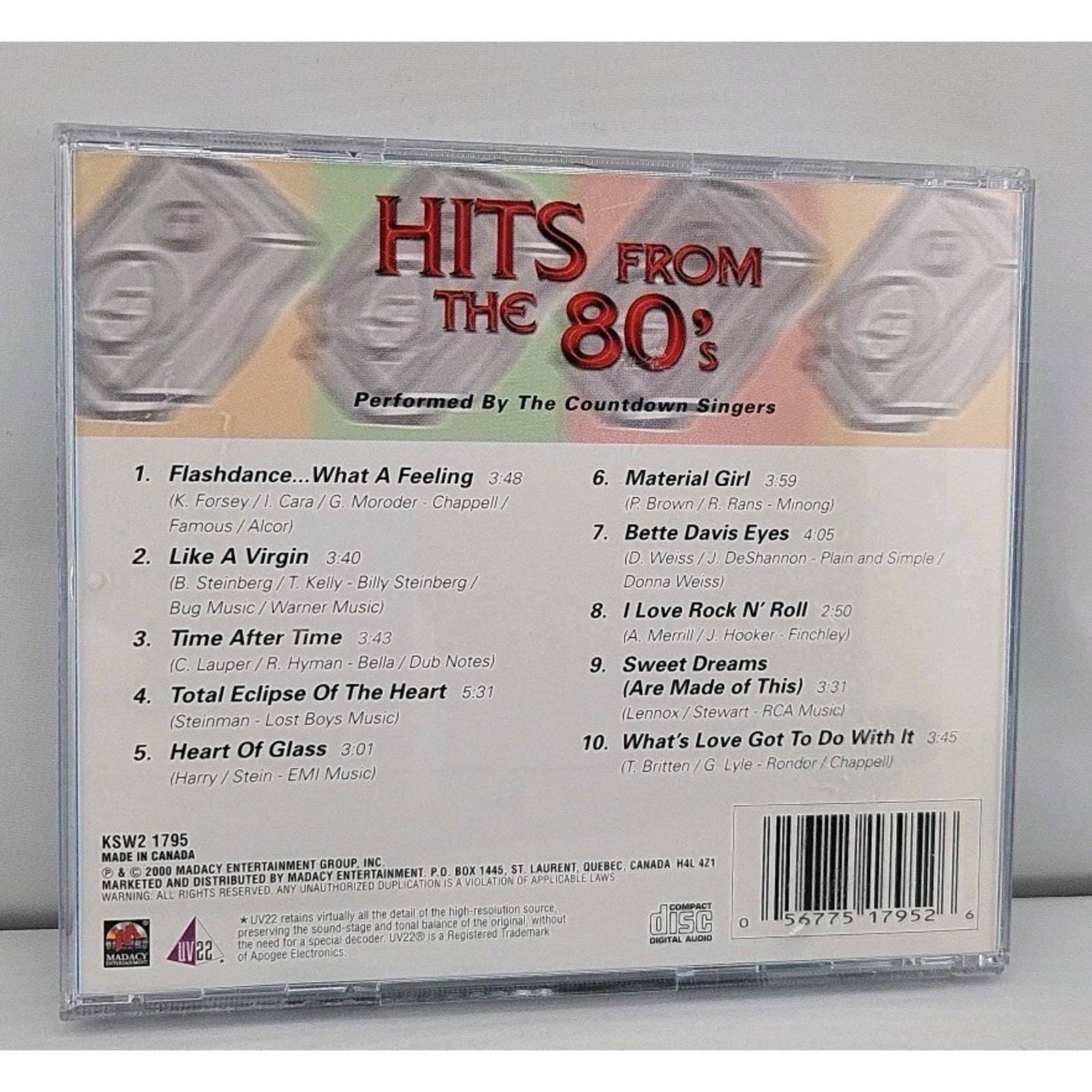 Hits from the 80's [Blue] by Various Artists (CD, 2000, Madacy)