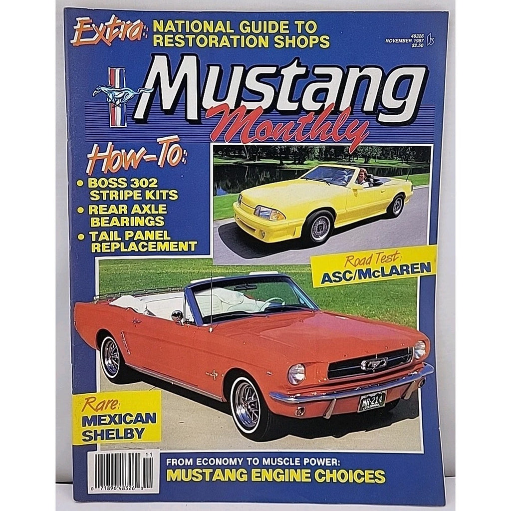 Mustang Monthly Magazine November 1987 Volume 10 Number 9