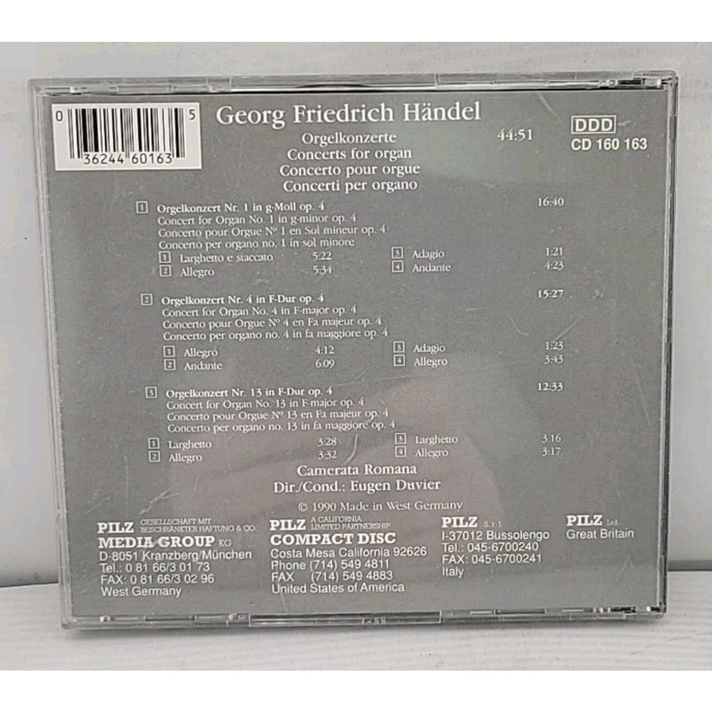 Georg Friedrich Händel Orgelkonzerte Vienna Master Series CD