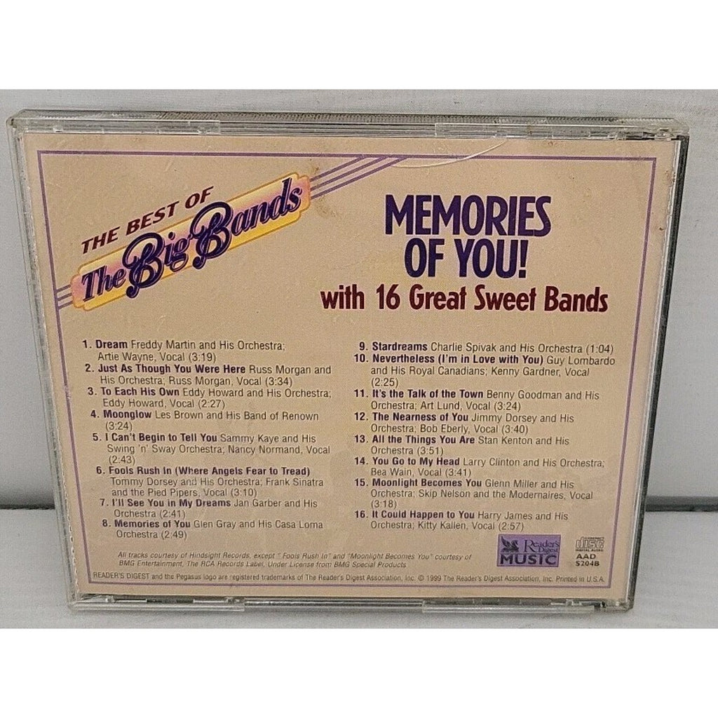 The Best Of The Big Bands Memory Of You With 16 Great Sweet Bands - CD