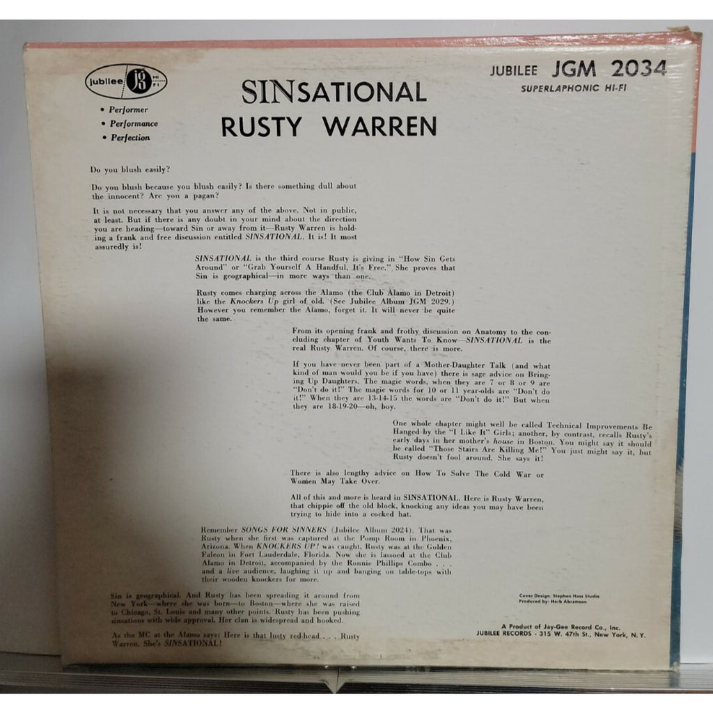 Rusty Warren – Sin-Sational (Vinyl)