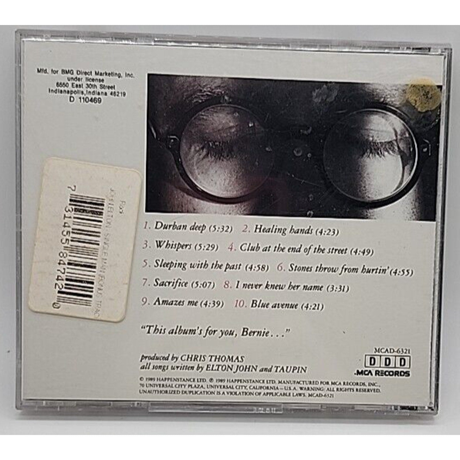 Sleeping with the Past by Elton John (CD, Aug-1989, MCA)