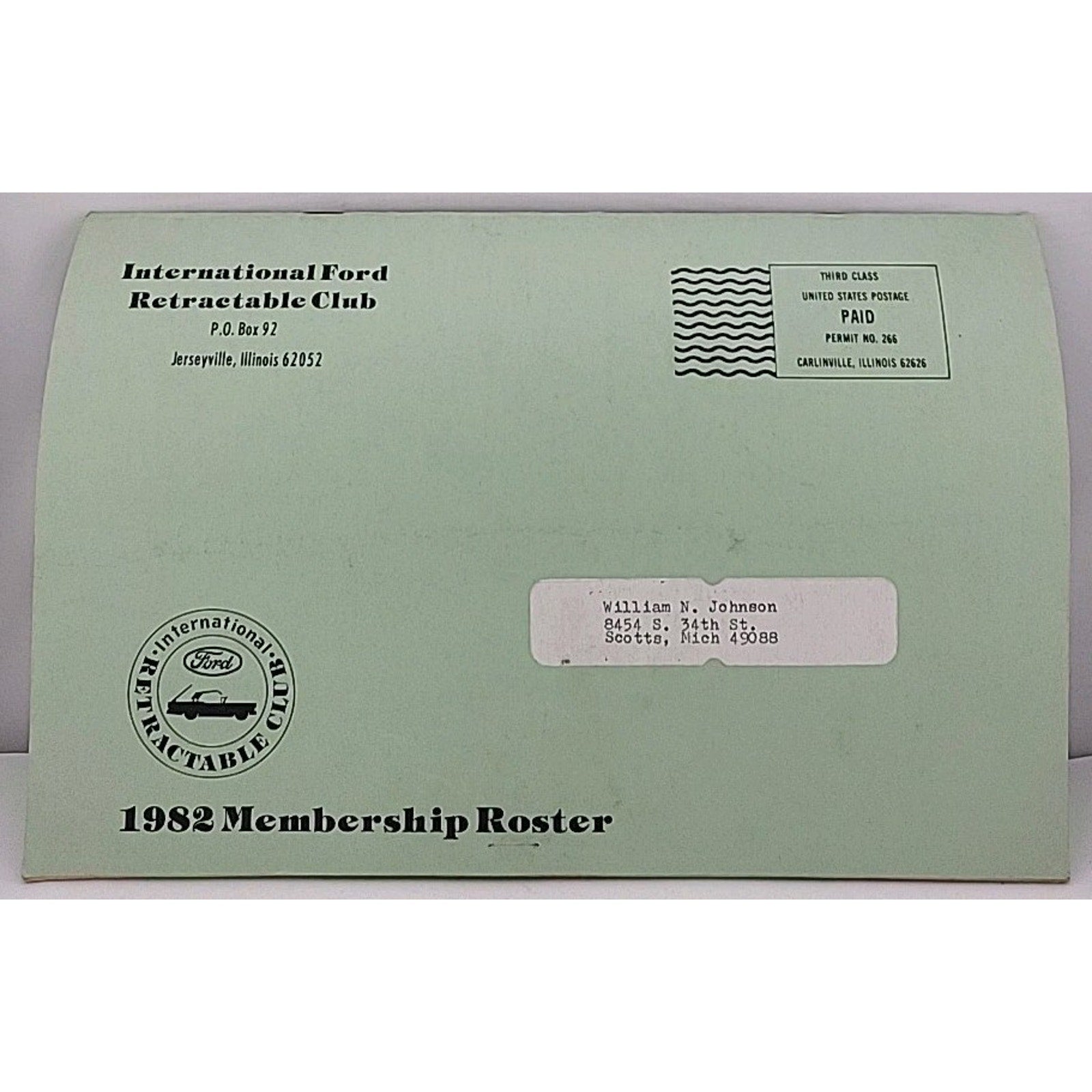 International Ford Retractable Club - 1982 Membership Roster