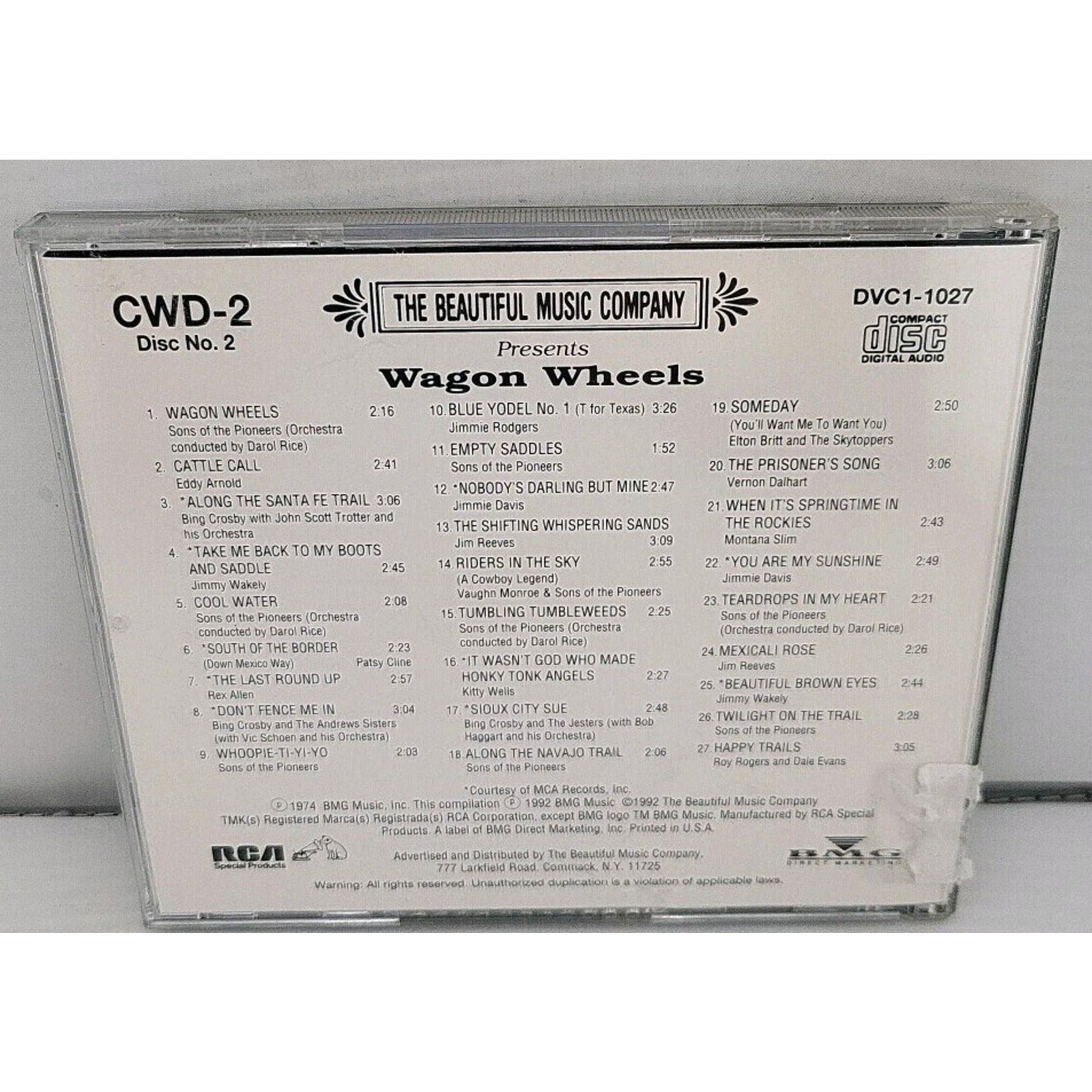 Wagon Wheels 50 Legendary Songs of the Old West 1992 Music CD, Disc #2