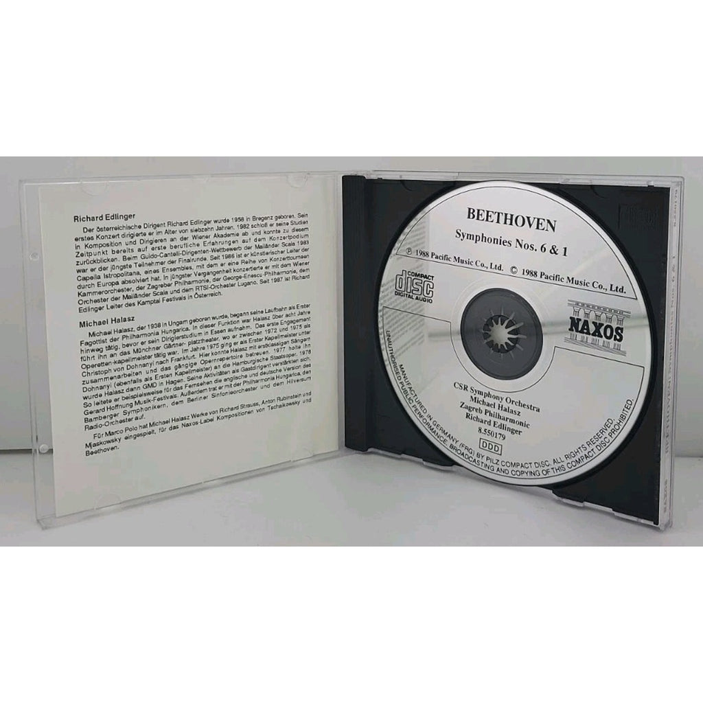 Beethoven Symphony No 6 Pastoral Symphony No 1 Naxos CD