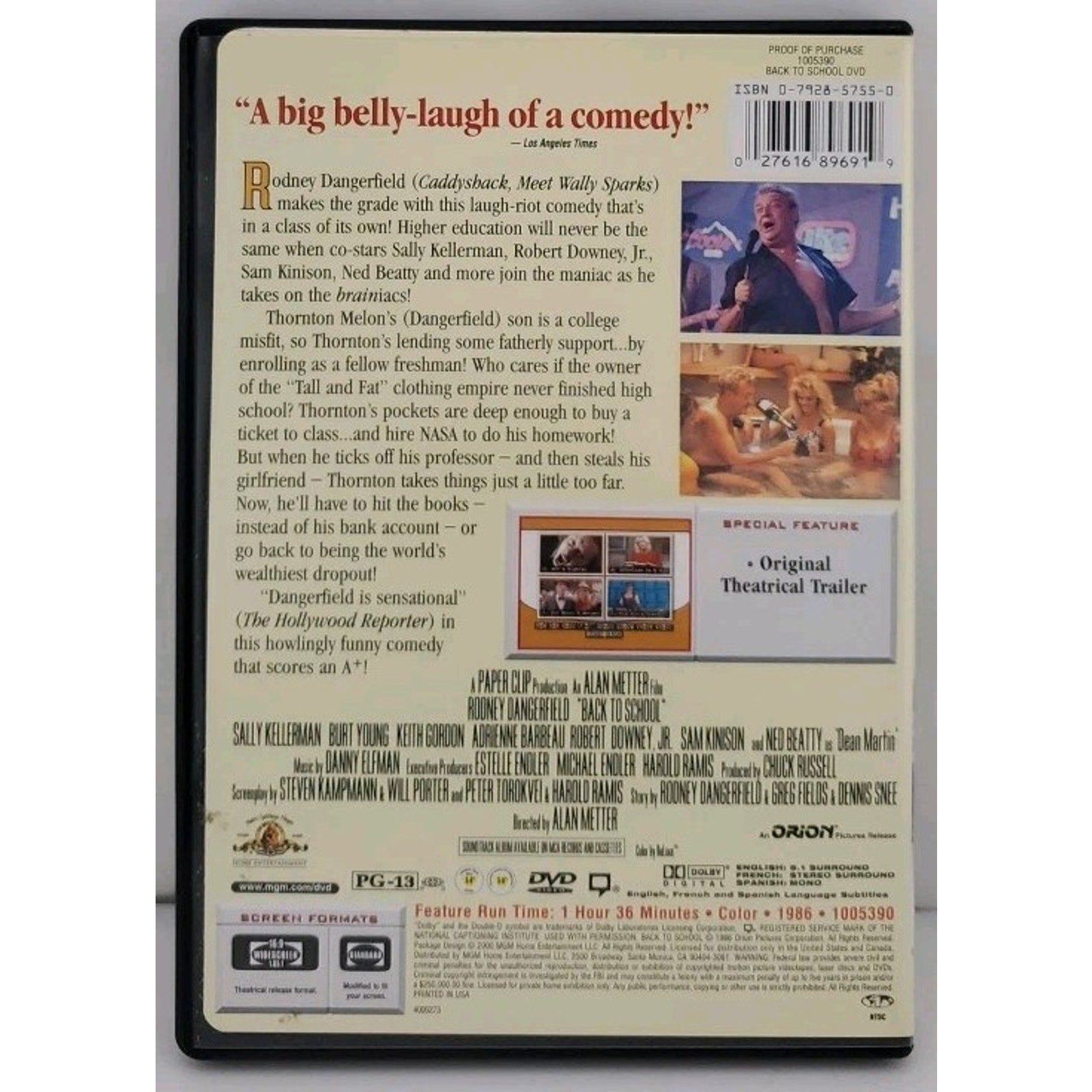 Back to School (DVD, 1986)
