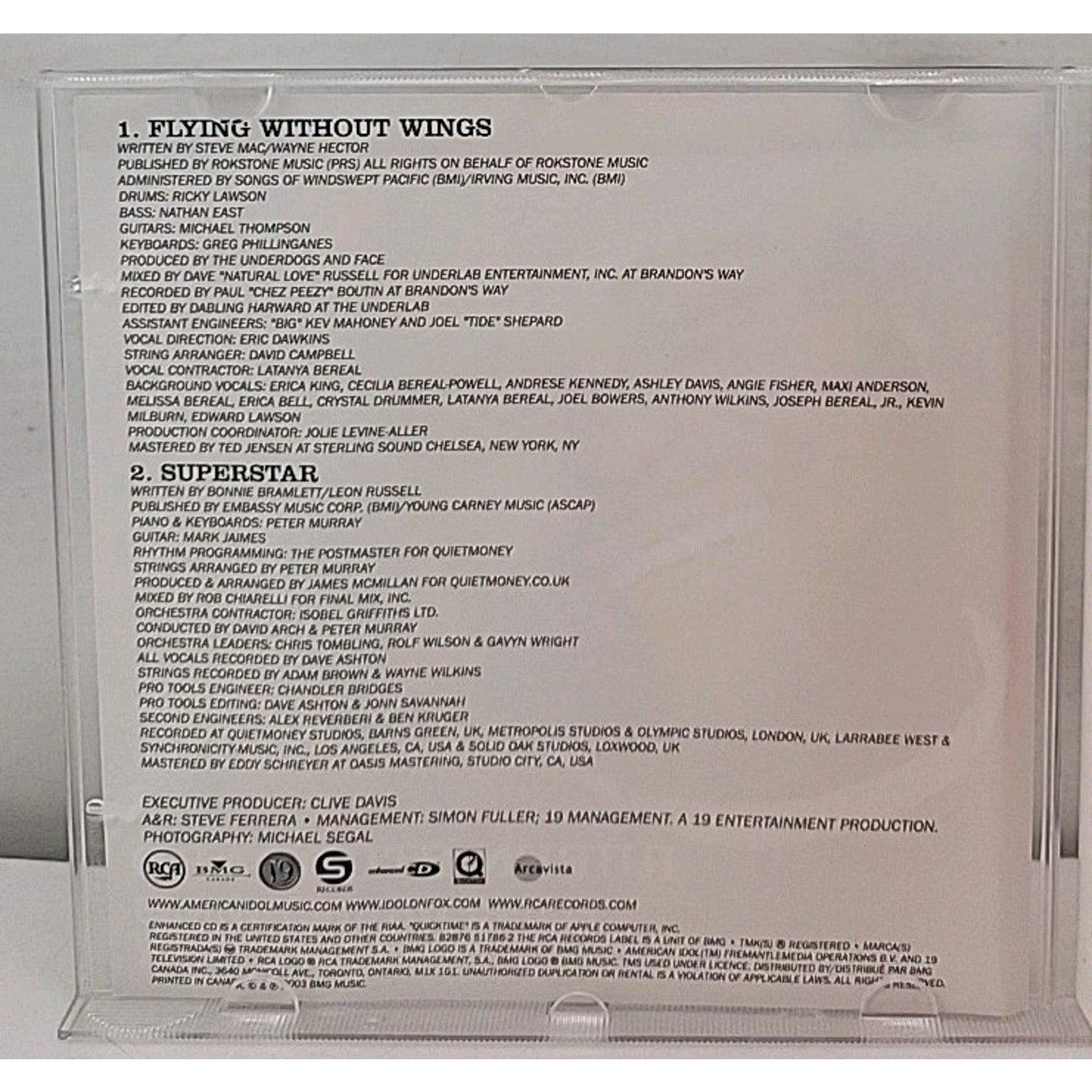 Flying Without Wings by Ruben Studdard (CD Single, 2003)