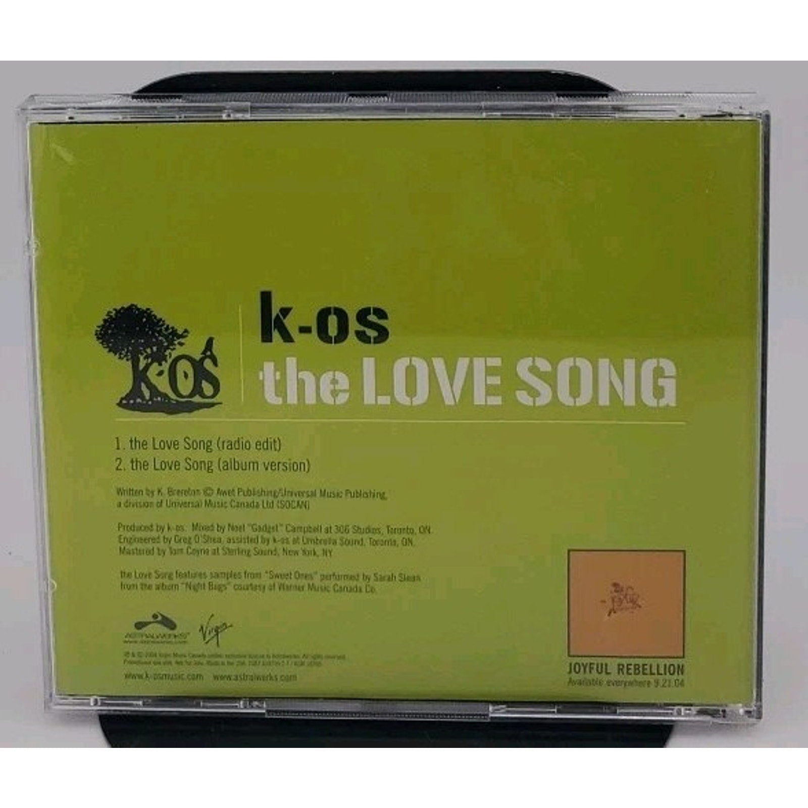 K OS The Love Song w/ RARE RADIO EDIT 2004 USA PROMO Radio DJ CD single kos
