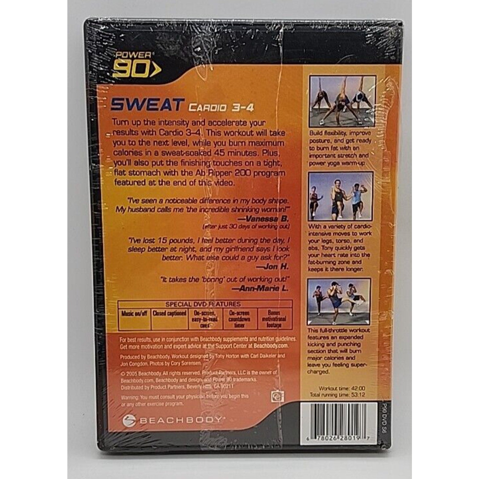 Power 90 Sweat Cardio 3-4 DVDs