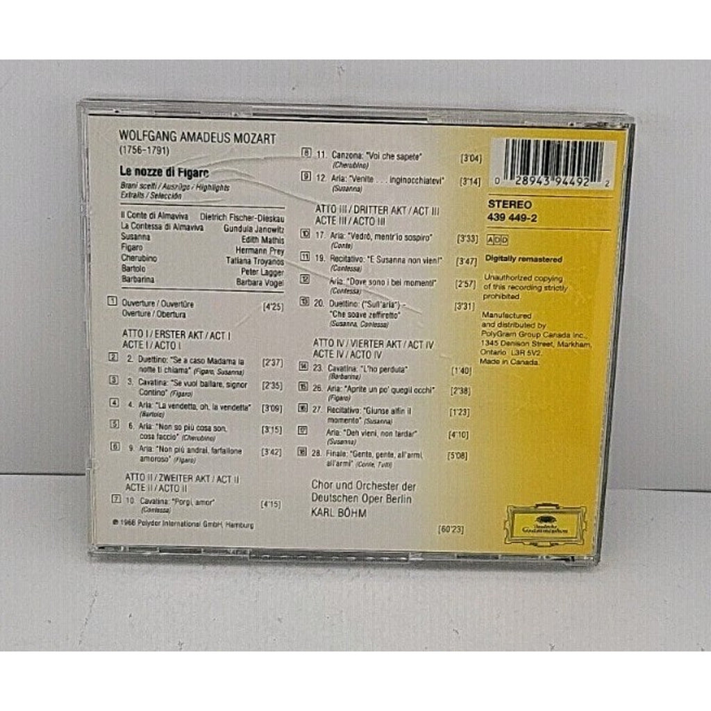 Le Nozze Di Figaro - highlights ... - Orchester der Deutschen Oper Be... CD
