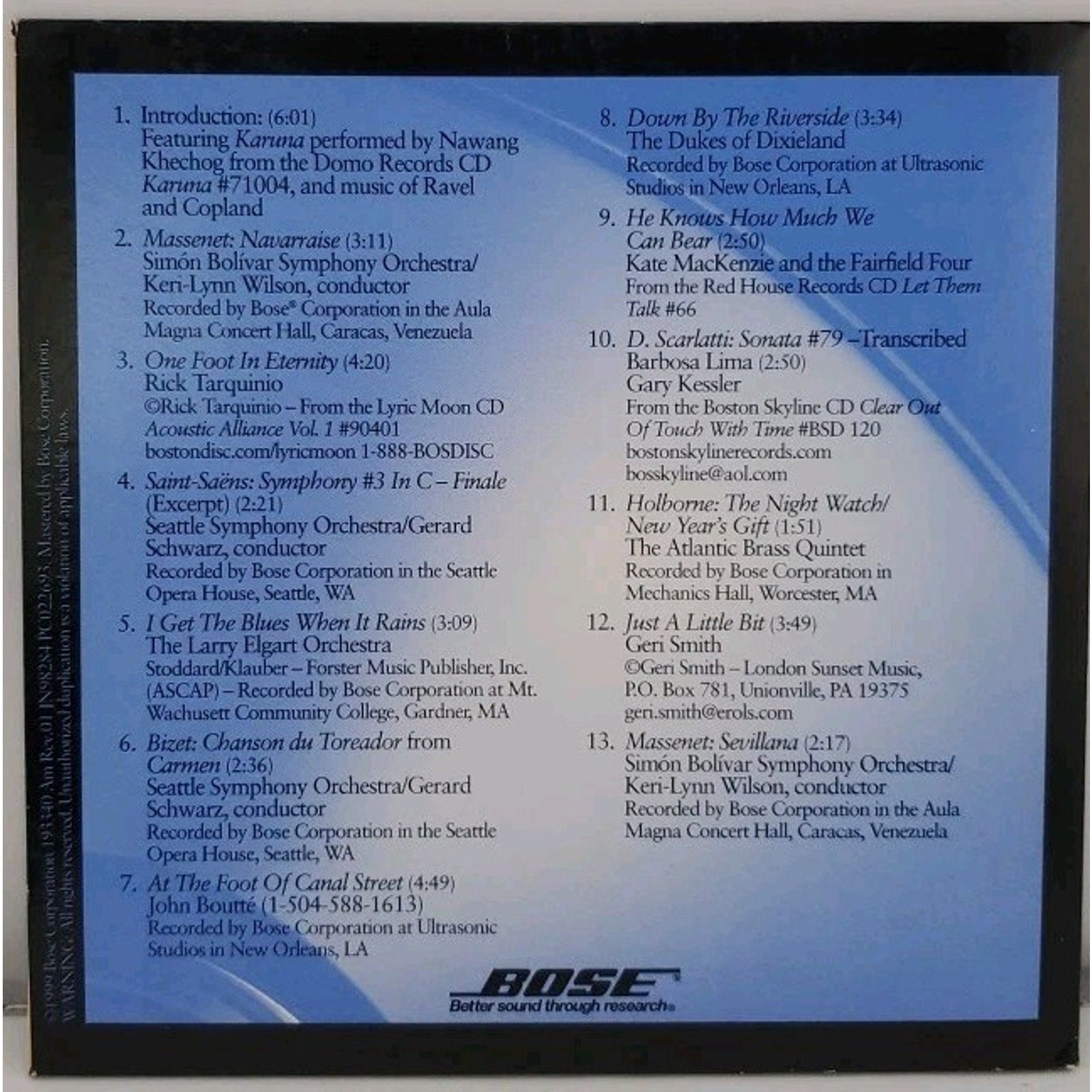 Bose Wave Music System Radio/CD Demo Disc