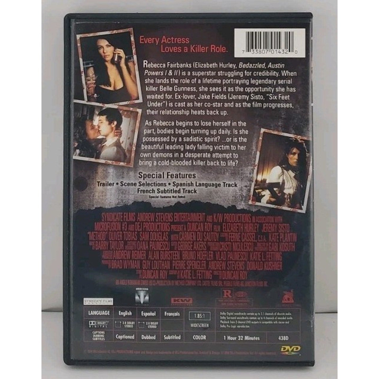 Method DVD THE MOVIE 2004 Elizabeth Hurley, Jeremy Sisto, John Barrowman