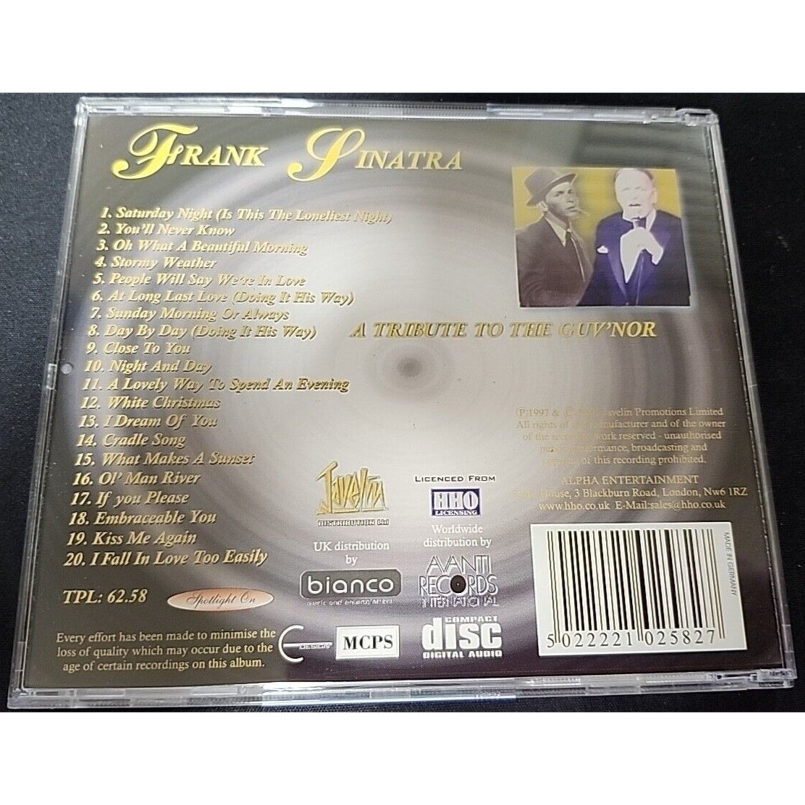 Frank Sinatra Tribute To The Guv'nor (CD)
